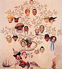 Tree Canvas Paintings - A Family Tree